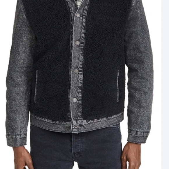 FLASH SALE 💋 • Levis • Sherpa Black and Grey Denim Sherpa Jacket in Black Sheep - Picture 3 of 12